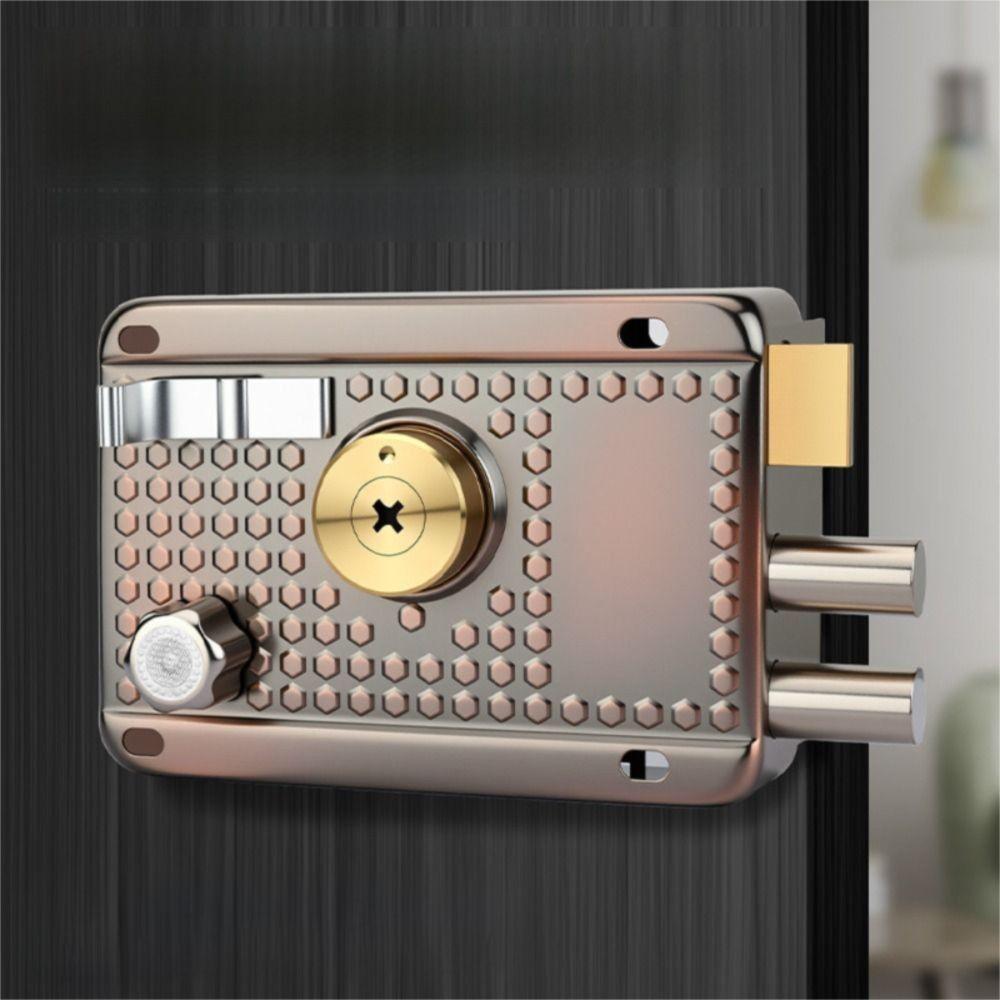 Nerezový zámek vchodových dveří Vysokopevnostní ocel Měděný hák Zápustný zámek na klíč Vícenásobné zabezpečení Závora