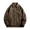 2025 Spring American Retro PU Leather Suede Men's Motorcycle Jacket - Casual Windbreaker