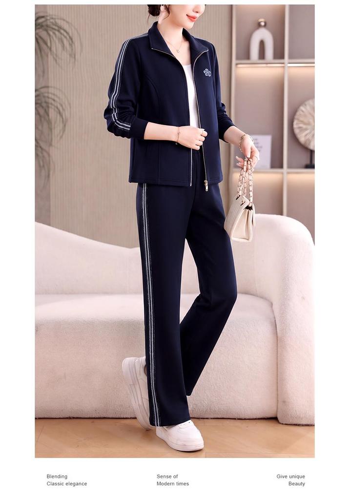 Damen 2026 Elegantes Zwei-Teiler Sportanzug für Frühling & Herbst - Locker Geschnittener Cardigan & Kapuzenpullover mit Revers