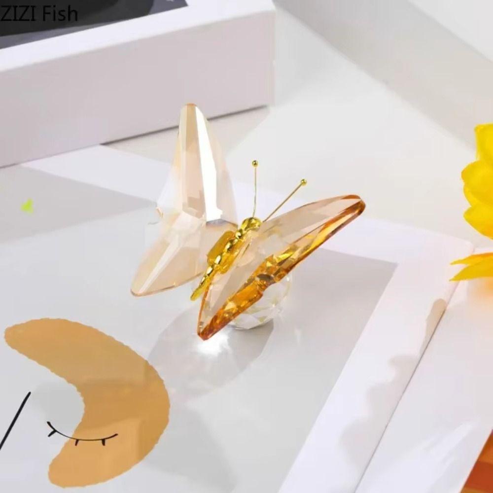 Color Butterfly Butterfly Ornaments Shimmering Finish Crystal Butterfly Craft Desk Decoration
