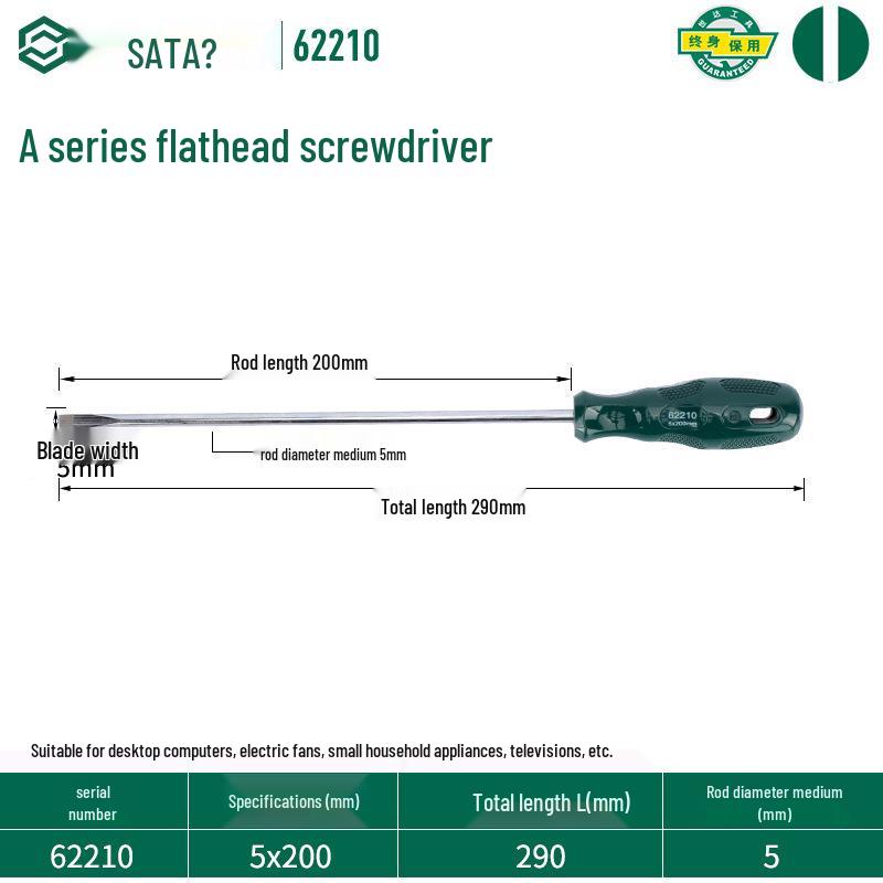 Sata Stubby Screwdriver Set: Phillips, Slotted, Flathead, Torx