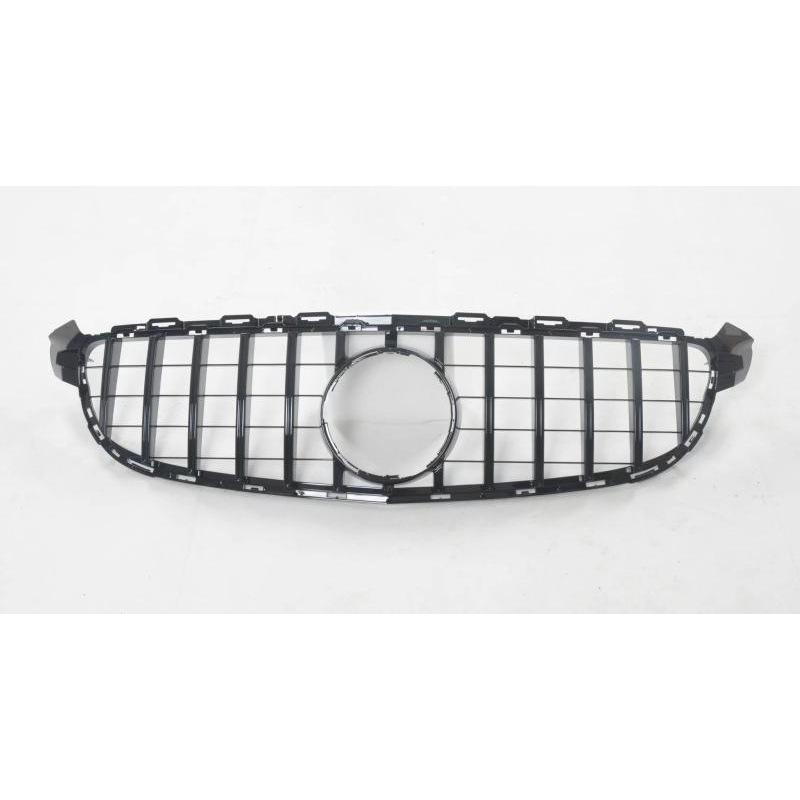 Compatible 15-18 W205 C63 GT Vertical Bar Front Grille Radiator Cover Air Intake High/Low Configuration.