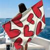 Red BloomBeach Towel Ultra-fine Fiber Quick Drying Absorbent Beach Swimming Vacationvacation Essentials Gifts