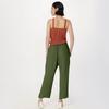 Women's Fashion Casual Pants Solid Color Straight Pants Elastic Waist  Pants With Pockets