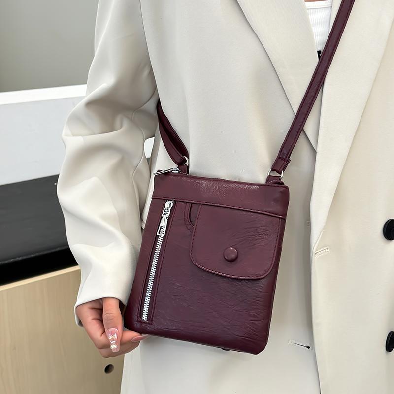 Fashionable Women's Small Shoulder Bag, PU Leather Phone Bag, Retro Crossbody Bag Suitable for Daily Use, Shopping, Commuting