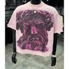Daily Comfortable Cartoon Pattern Round Neck T-shirts Harajuku White Casual Korean Fresh 2026 Popular New Short-Sleeves