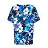 Women's Fashion Casual Short Sleeve Print Round Neck Pullover Top Blouse