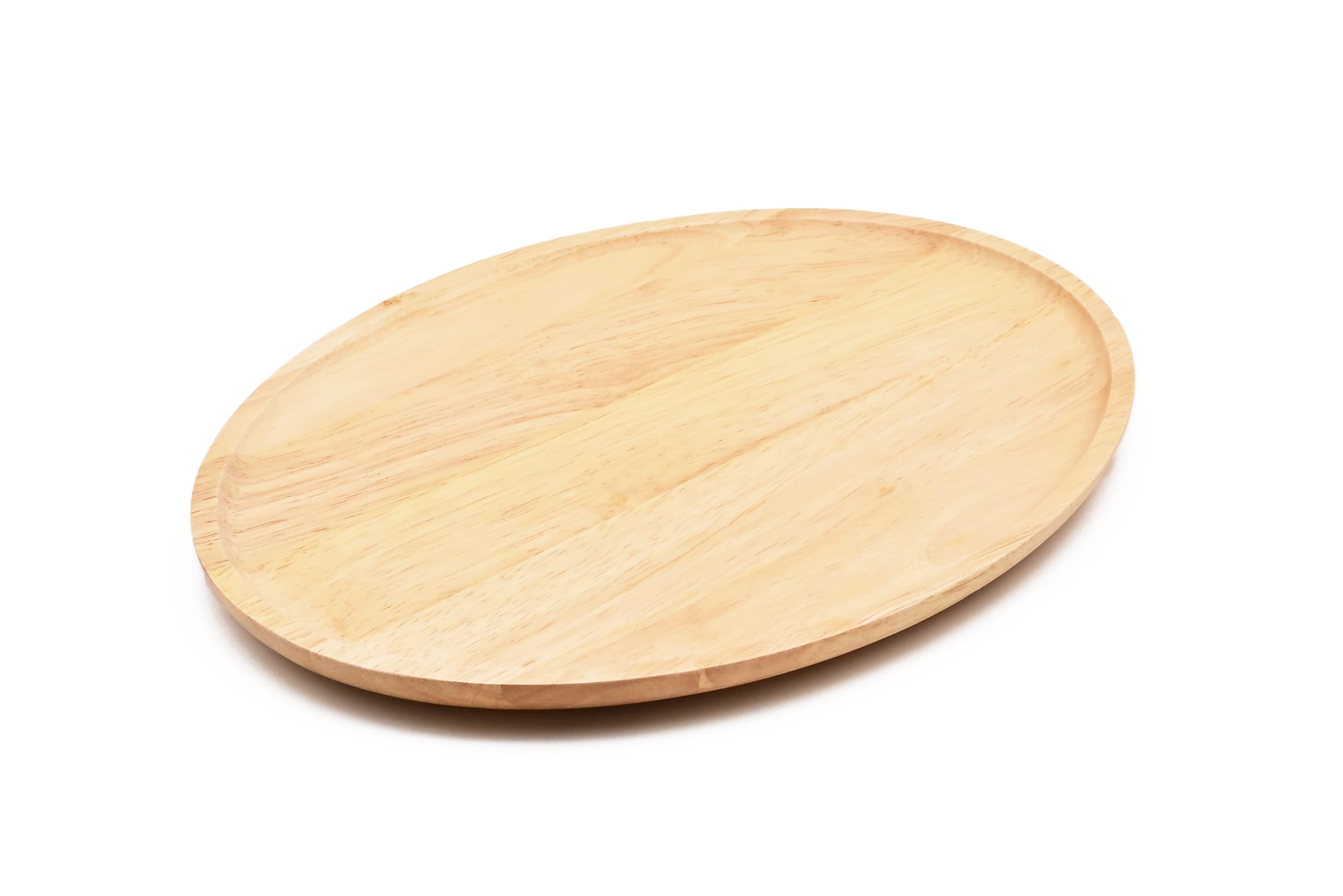 Swanson Trading Co., Ltd. Oval Wooden Plate, Medium Size, Approx. 26cm (W) x 20cm (D) x 1.7cm (H), Natural Finish, DR-003