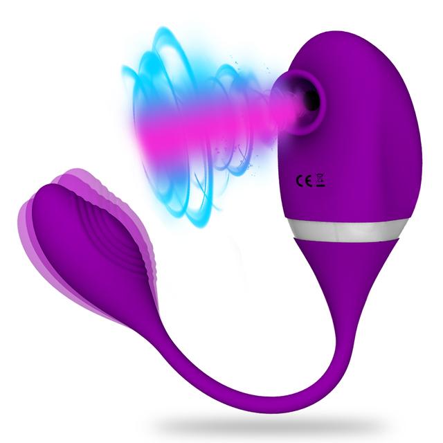 2 In 1 Clitoris Sucking Vibrator for Women Vibrating Egg Licking Oral Clit Vacuum Stimulator Female Goods Sex Toys for Adults