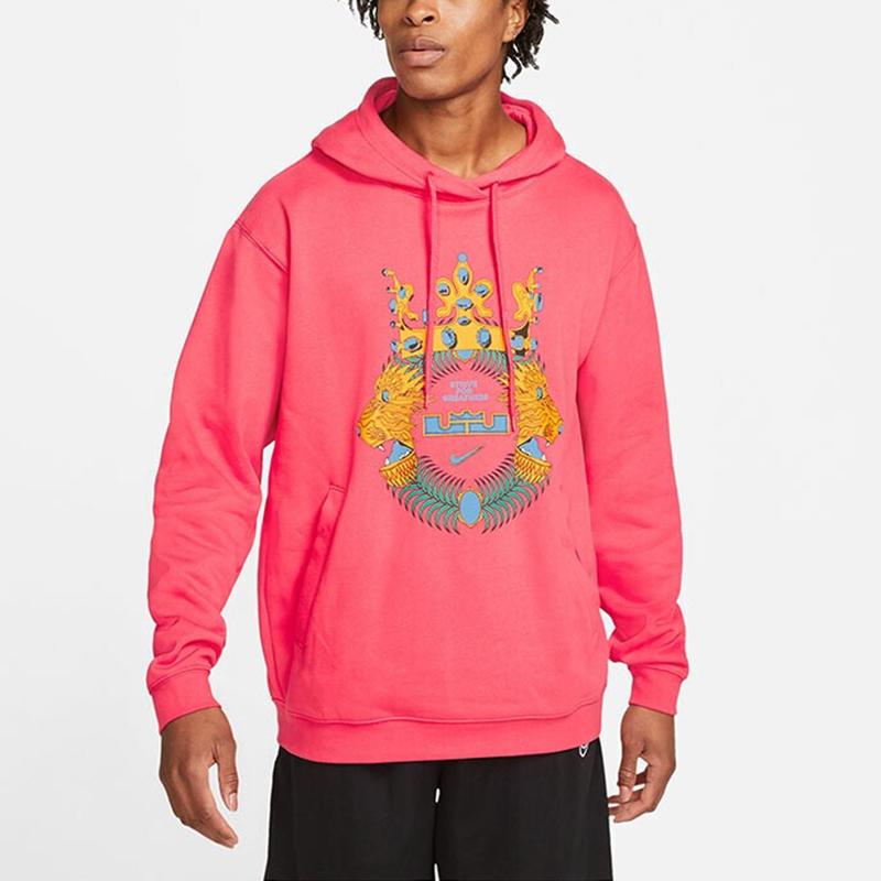 Nike Basketball Sports Training Casual Fleece Hooded Sweatshirt Men Tops Rose DA6712-612