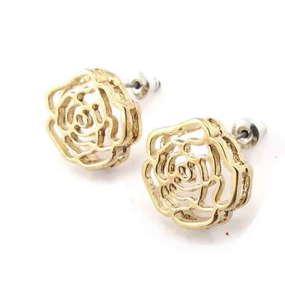 [J8197] - Boucles créateur 'Rosa Romantica' doré