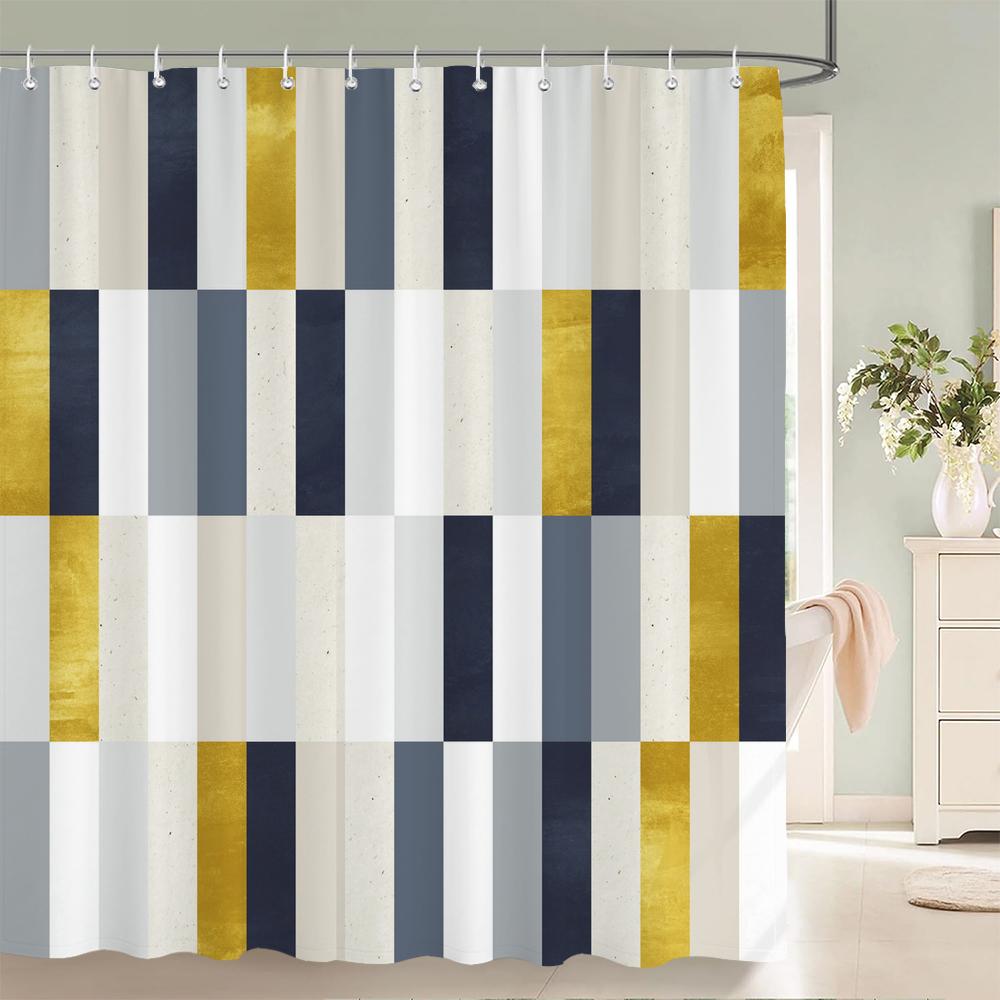Geometry Pattern Shower Curtains Waterproof Polyester Personality Bathroom Curtain With Hooks Curtains For Bathroom Shower