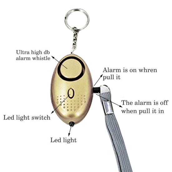 Sicherheitsalarm Mini Tragbar Selbstverteidigung 130dB Lauter Ton SOS Notfallalarm für Frauen