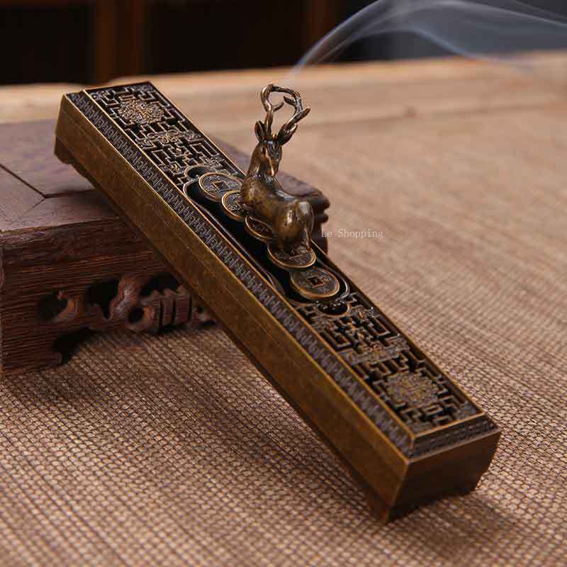 Vintage Stick Incense Buner Alloy Sleeping Incense Box Home Indoor Living Room Bedroom Tea Room Decoration Aromatherapy Tool