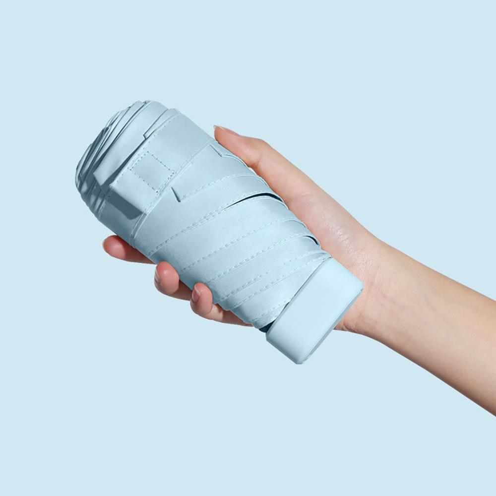 Compact Five-Fold Mini Umbrella: Portable Sun & Rain Shade with UV Protection