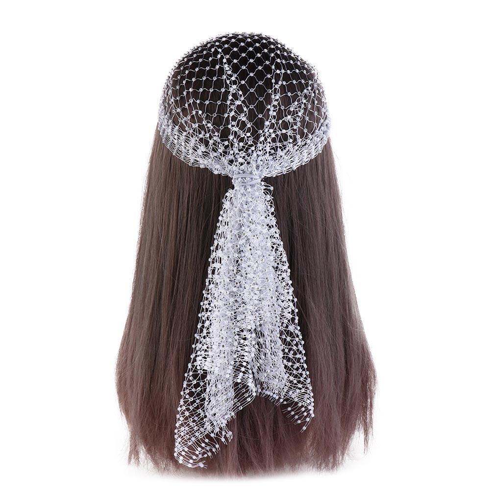 Nets Girl Hair Accessories Bohemian Headwrap Hollowed Out Women Hair Scarf Mesh Head Scarf Cap Bling Turban Rhinestone Headband