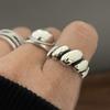 925 Silver Rings for Women Couple Minimalist Handmade Simple Retro Heart Ring Party Jewelry Gift Prevent Allergy