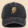 Pc Powerful and Premium Golden Lion Trendy Pattern Print Baseball Cap Urban Casual Headwear Black Papa Trucker Hat Solid Col