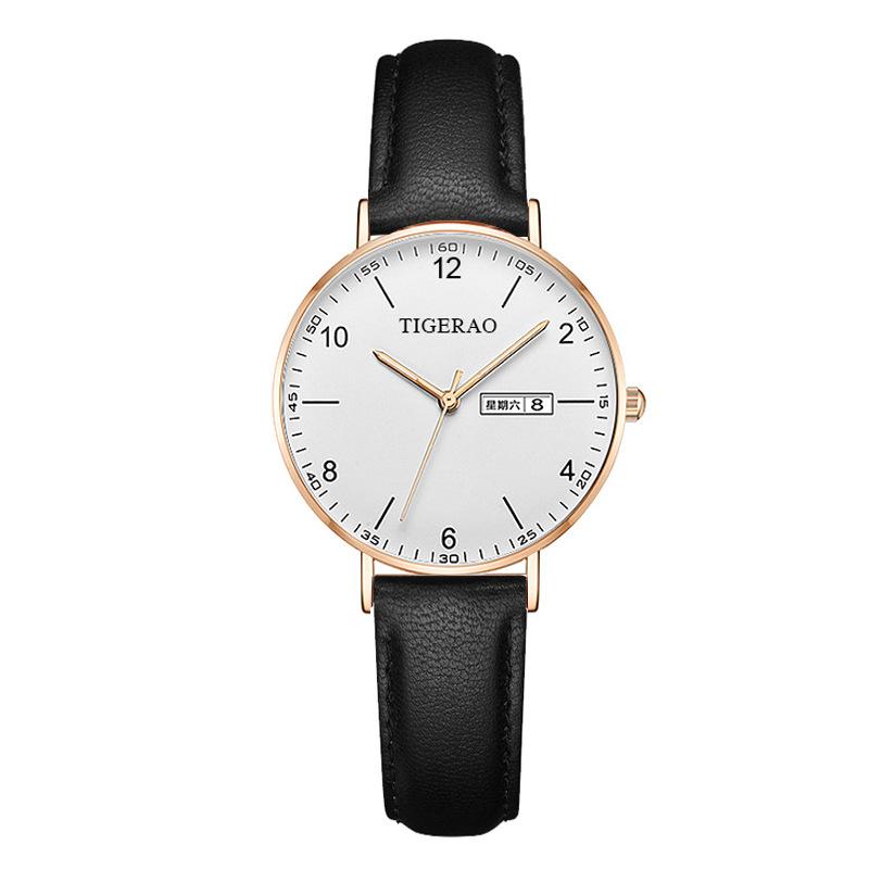 Womens Watch Automatic Quartz Dual Calendar Waterproof Luminous Ultra-Thin Elegant Wristwatch for Women