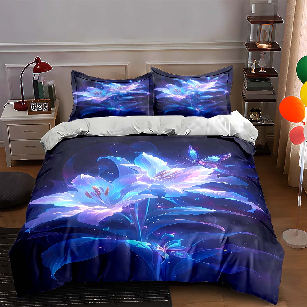 

Glowing floral elegance. Bedding Duvet cover sets Duvet covers Pillowcases gifts (1 * Duvet Cover 2 * Pillowcases, without duvet insert) 135x200cm