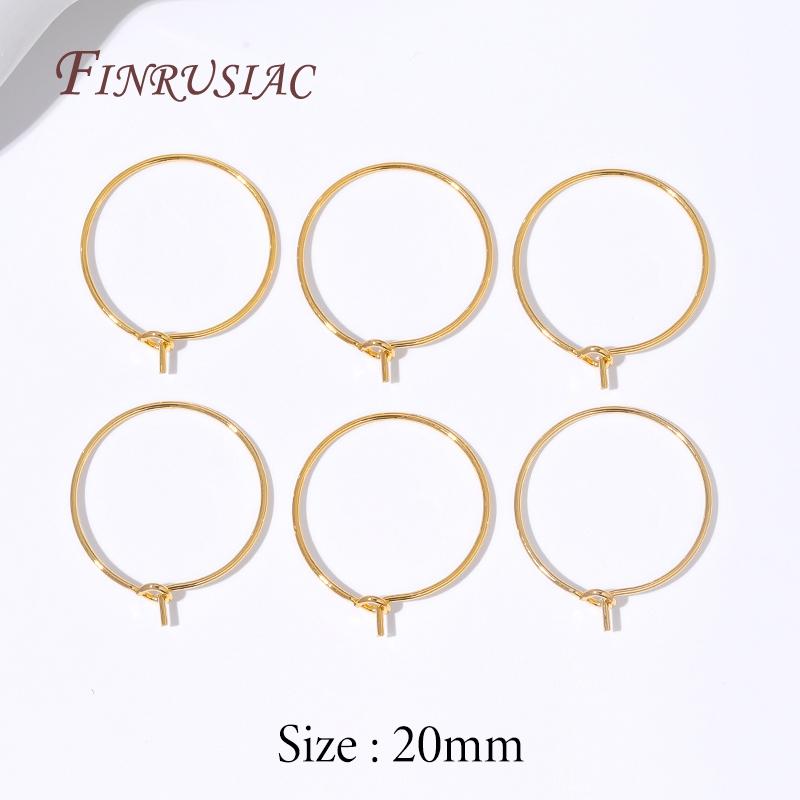 20mm 25mm 35mm 18K Gold Plated Hoops Earrings Big Circle Ear Wire Hoops Wires For Jewelry Findings,Earrings For Accessories