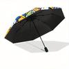 Duck Family Travel Adventure Automatic Opening and Closing Umbrella, Lightweight 3-Fold, With Cute Cartoon Characters, Suitable for Home, Ou