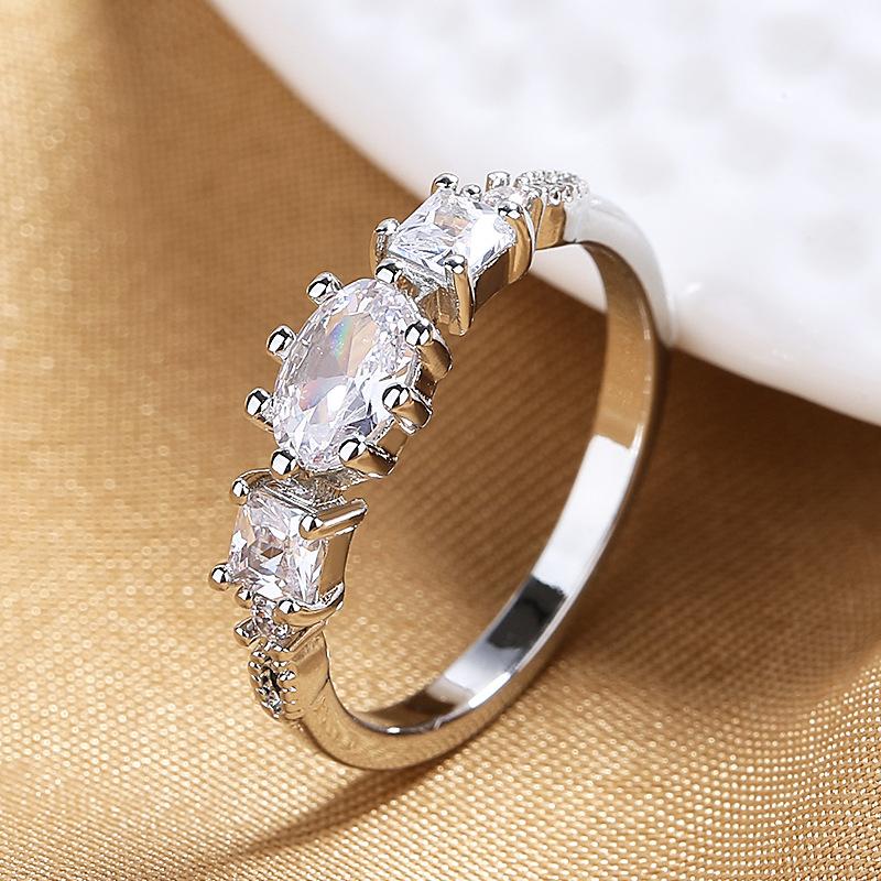 Lindon Klassischer Zirkonring aus Kupferlegierung, Damenschmuck, Hochzeitsversprechen, Partygeschenk