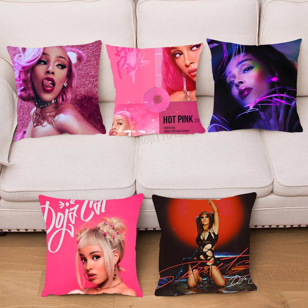 Singer D-Doja Cat Pillow Case Square Pillow Bedroom Sofa Leisure Comfort Cushion Car Living Room Home Decoration