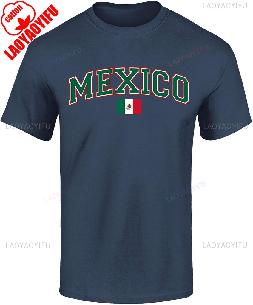 Vintage Mexico Mexicaanse Vlag T-shirt Zomer Unisex Unisex Mode Vintage Strandvakantie Katoen Grafische T-shirts Camisetas