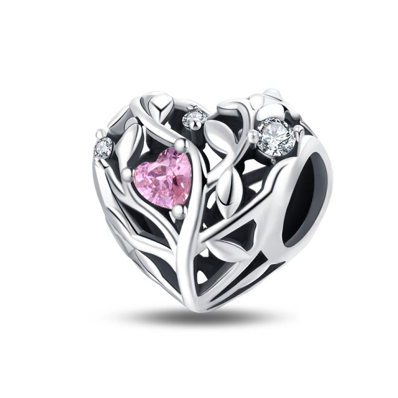 Vintage Copper Classic Purple Retro Heart Shape Lotus Angel Pattern Charms Beads Fit 3Mm Original Bracelets Diy Jewelry