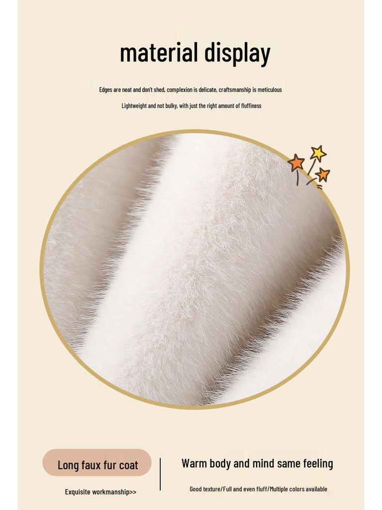 Autumn/Winter Long Stand-Collar Leather and Fur Socialite Wool Coat