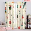 2pcs,2D Plane Printing Contemporary Curtains Christmas Tree Snowman Winter Gift Polyester Easy Install (without Rod) All Seasons