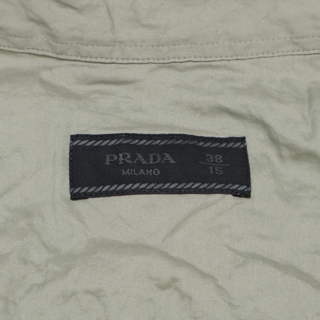 PRADA 24Stainless Steel Stretch Cotton Shirt tops 38 khakiUsed