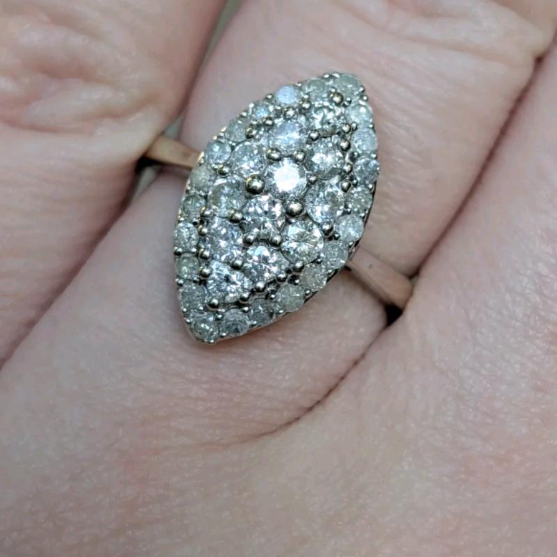 

New Marquise Shaped Pave Zircon Ring for Women, 925 Silver Plated, Sparkling Cluster Design, Luxury Engagement Statement Jewelry 6