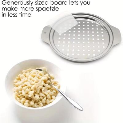Stainless Steel Spaetzle Maker Lid With Scraper Traditional German Egg Noodle Maker Pan Pot Spaghetti Strainer