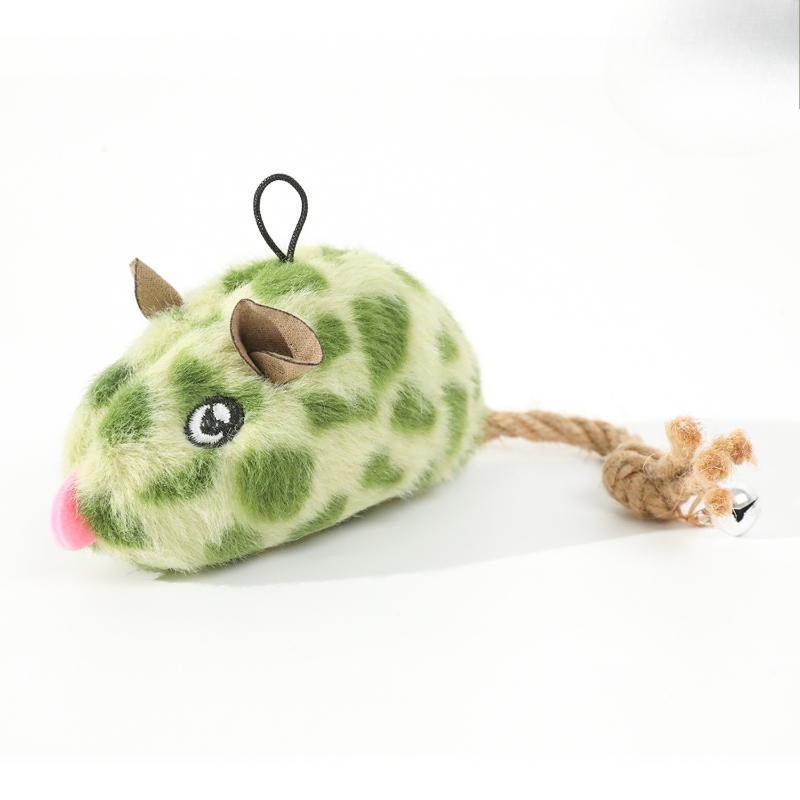 

Interactive Mouse Cat Toys Interactive Cat Toy With Bell Funny Cat Teasing Toy Durable Kitten Self-Playing Sound Mouse Cat Toy зелений