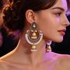 Luxury Indian Rhinestone Multi-layer Bell Drop Earrings