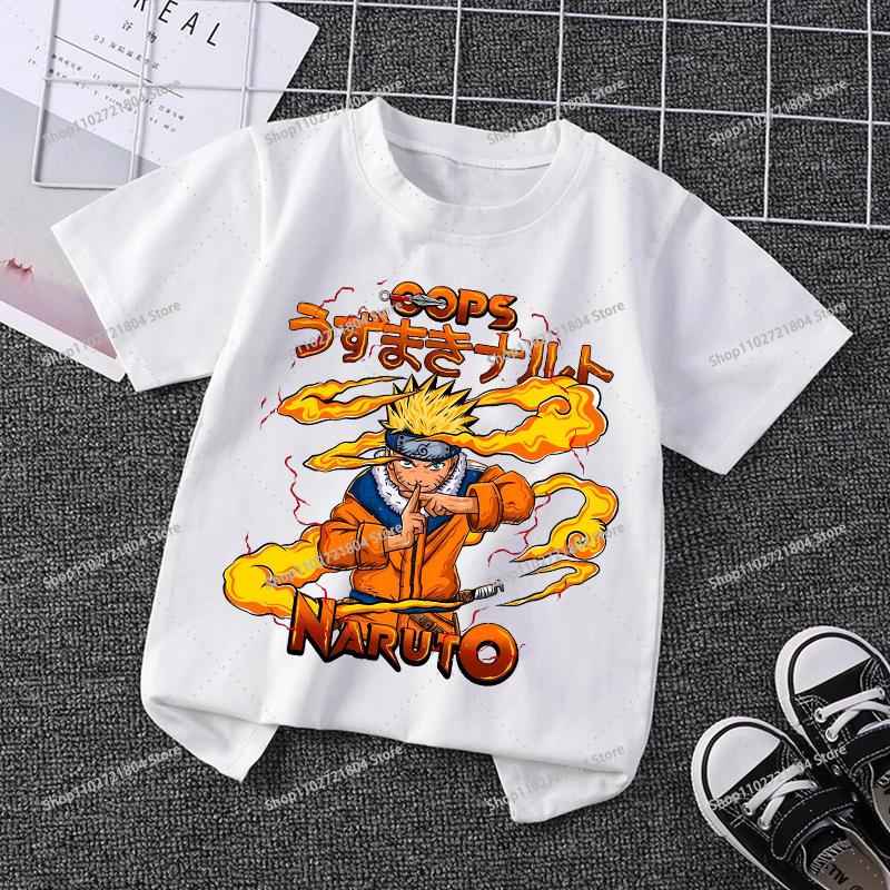 NARUTO Round Neck Tshirts for Boys Girls Anime Cartoon Cute Printed Shortsleeved Top Children Summer Fashion Tshirt Gifts
