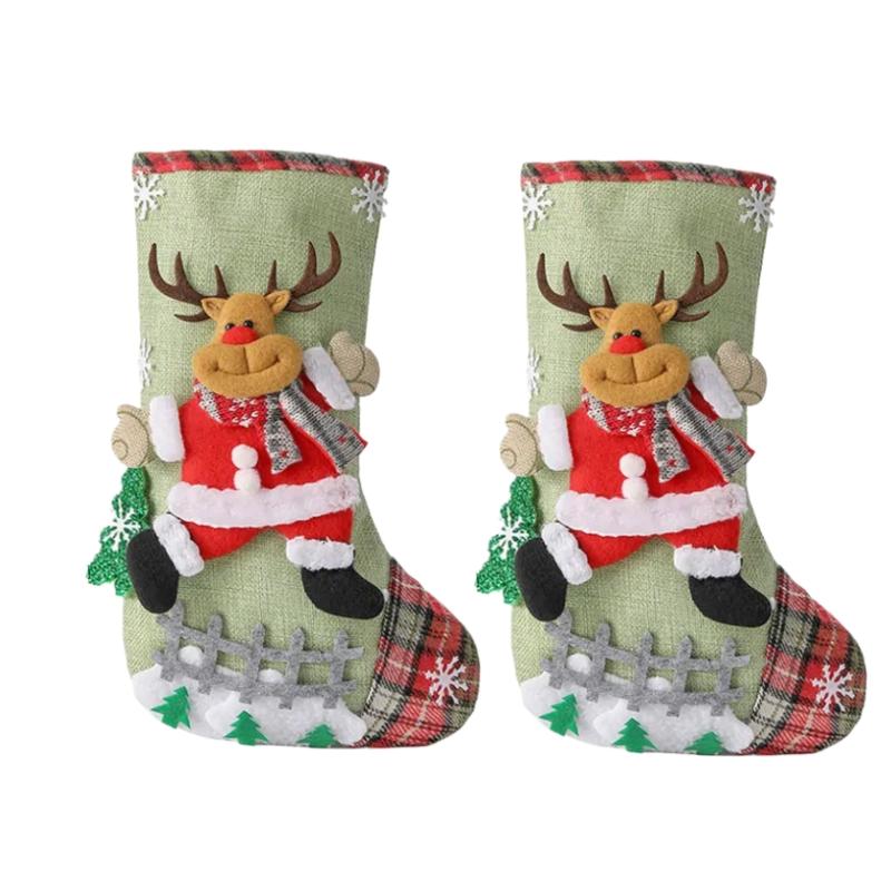 Christmas Stockings Large Capacity Christmas Socks Santa Claus Snowman Christmas Tree Decorative Bag Candy Bags Xmas Gift Bags
