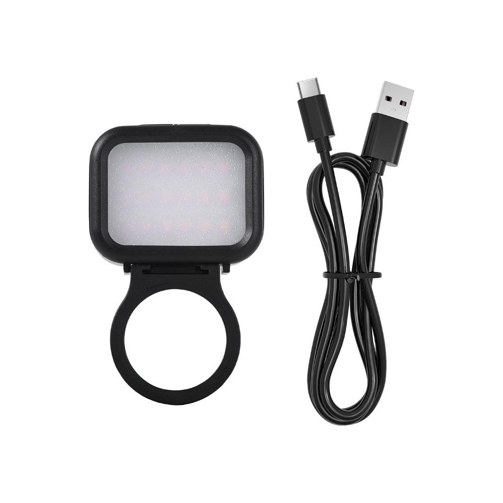 

Rechargeable Magnetic LED Fill Light 4-Level Dimming Quick Release Photography Lighting Lightweight for Insta360 Go Ultra чёрный
