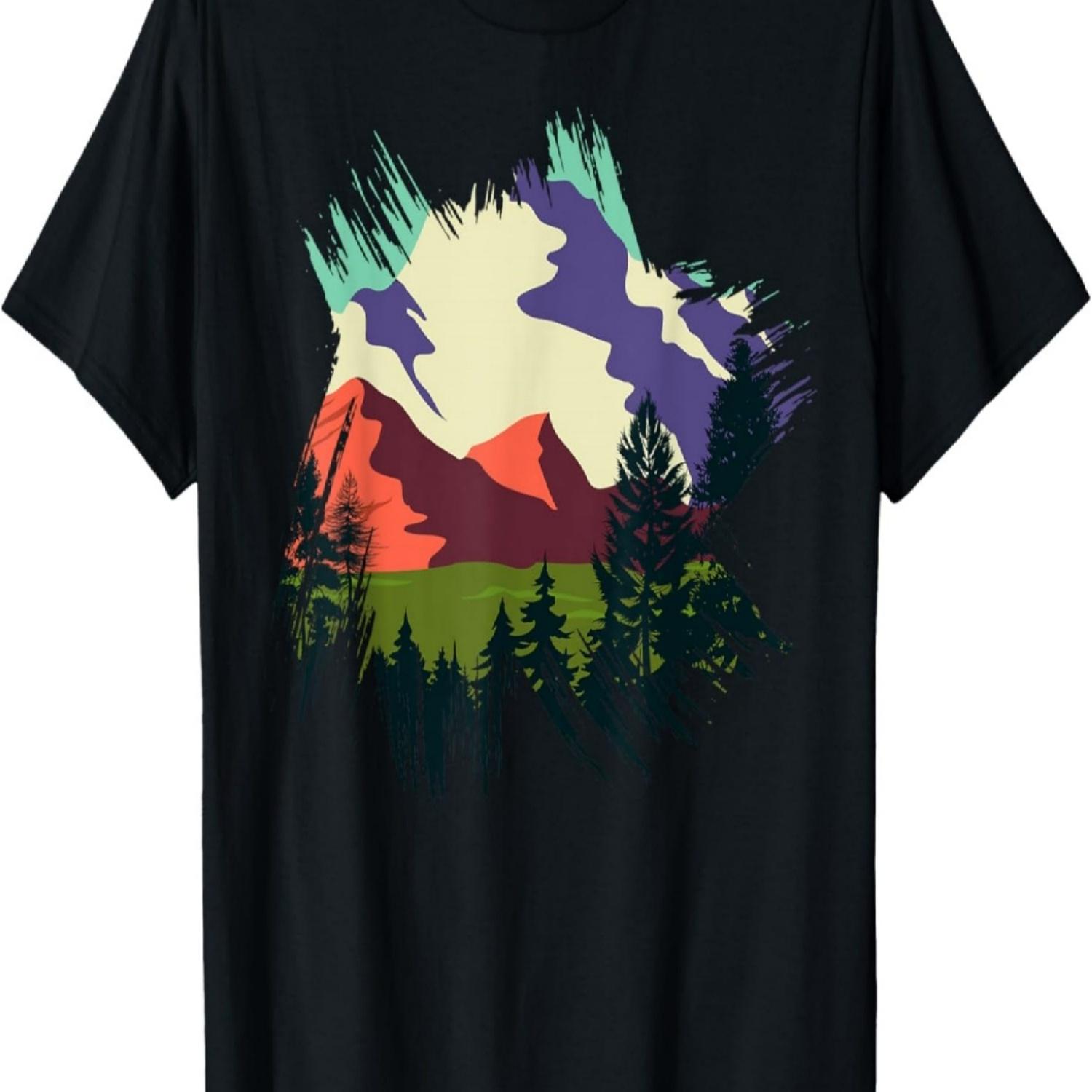 Timeless Mountain, Nature Trees and Forest T-Shirt(16) S