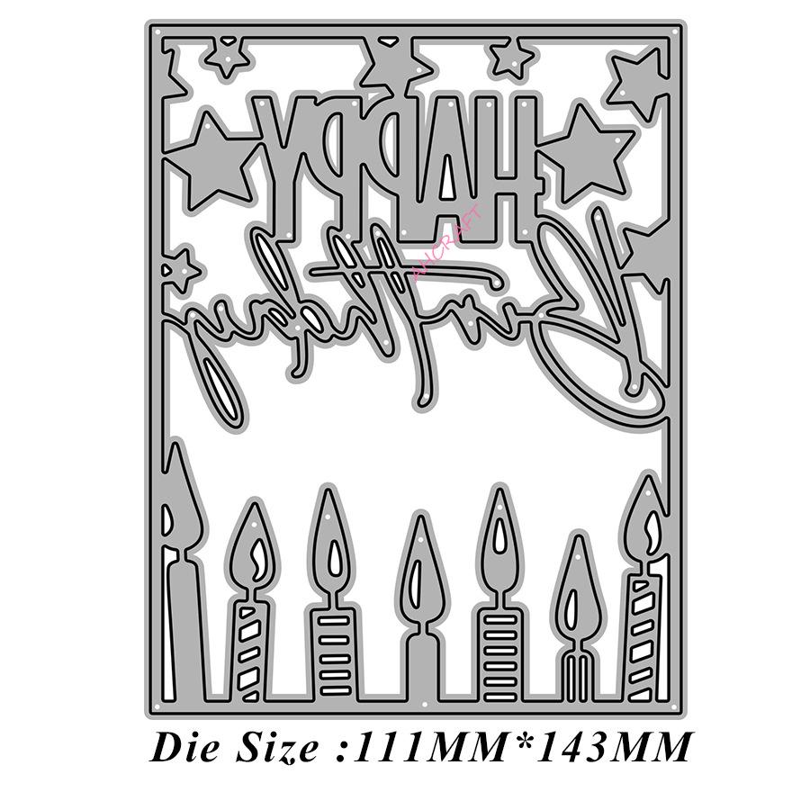Birthday Background Frame Metal Die-Cut, Carbon Steel Cutting Die DIY, September 2023. 111*143 mm, 32g/set