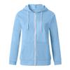 2021 Cross-Border Autumn/Winter Solid Color Hooded Zip-Up Sweatshirt with Drawstring and Pockets