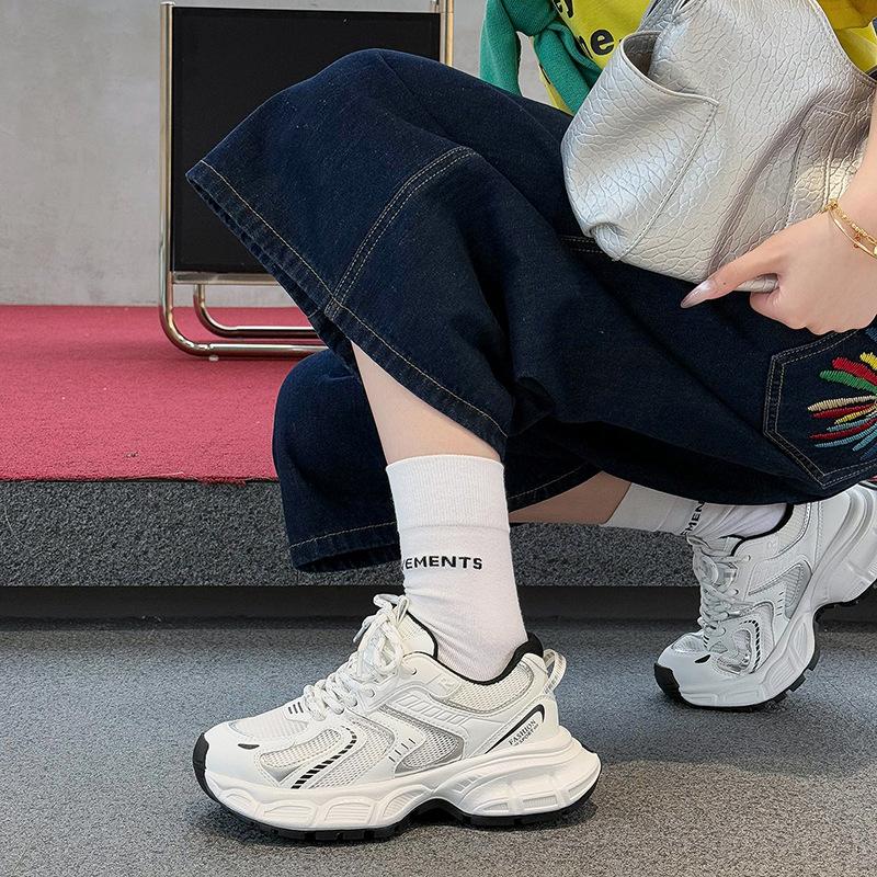 Through the net dad shoes women's summer new fried street sports style casual shoes platform single shoes women's running shoes