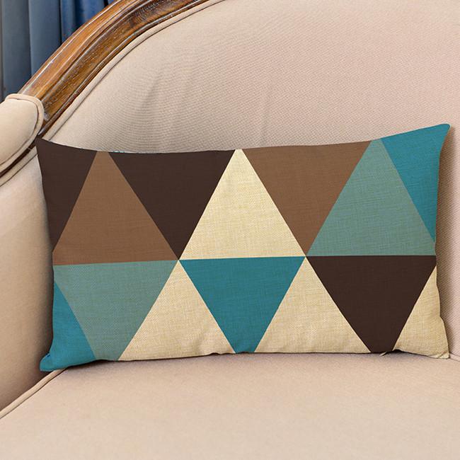 Geometric Style Throw Pillow Case Triangle Grid Classics Nordic Sofa Decoration Cotton Linen Chair Waist Cushion Cover Cojines