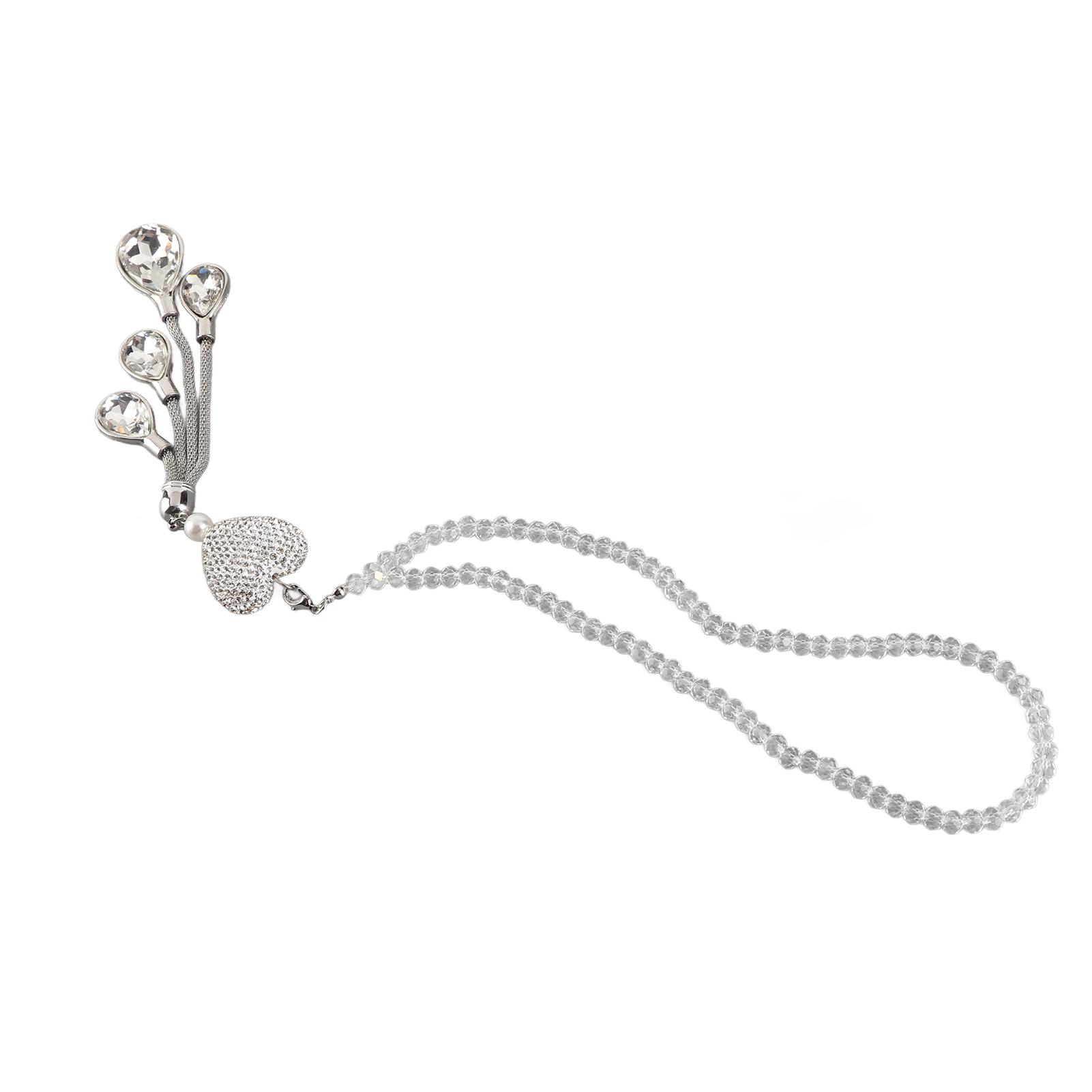 

Car Rearview Mirror Pendant Alloy Metal Pendant Decorative Rhinestone Pendant White