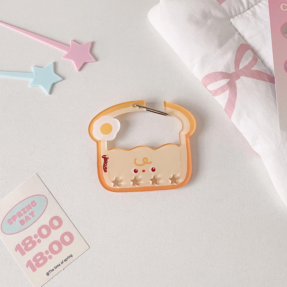 Kawaii Ins Style Acrylic Keychain Holder Cartoon Fruit Cupcake Star Shaped Bag Pendant Hook Cute Korean Style Key Hanging Decor