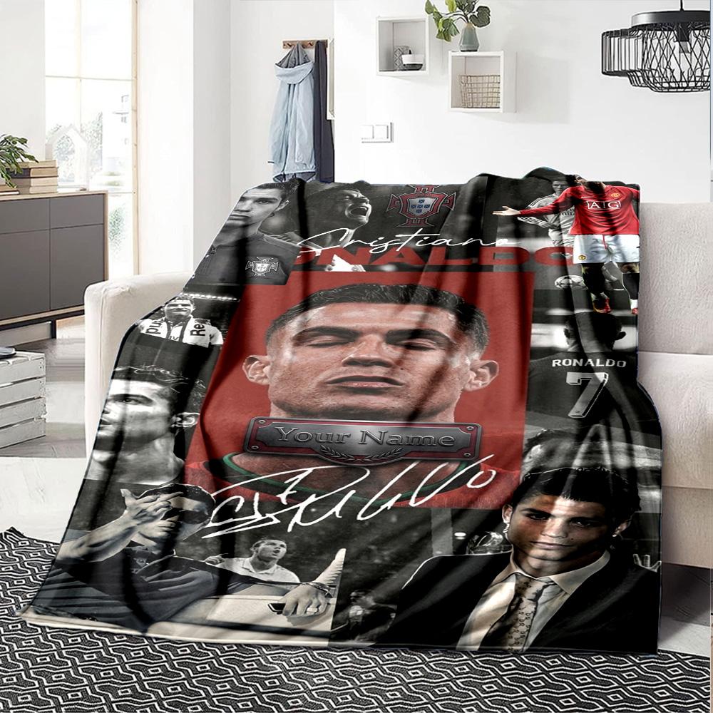 Cristiano Ronaldo (73) Personalized Name Blanket Gift Personalized Blanket Ultra-Soft Perfect for Seaside Bed Livingroom Office Chair for All Occasion
