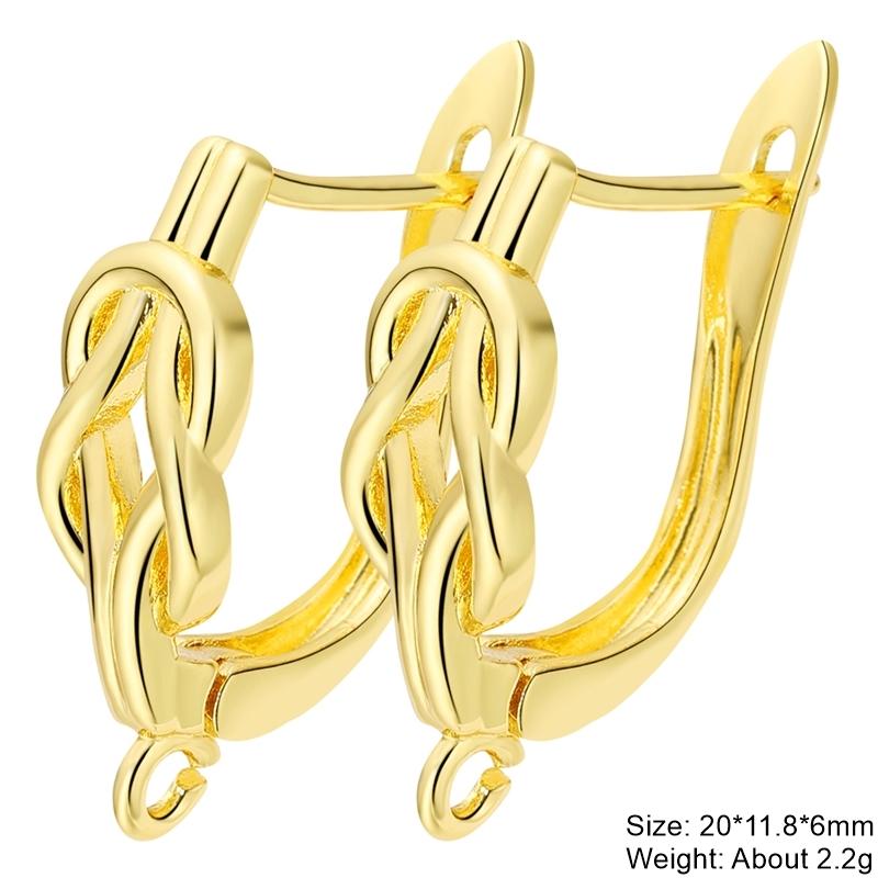 Juya 2 4 Pcs/Lot DIY Anti-Allergy Gold Silver Plated Schwenzy Fastener Ear Wire Hooks Women Earrings Accessories Supplies