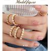 Chinese Retro Gypsophila Shell Bead Ring: Luxurious, Non-Fading Titanium Steel Jewelry for Women